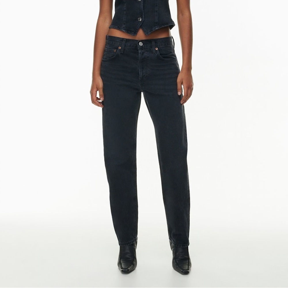 Agolde washed black Parker straight leg jeans - 24 W 29 L